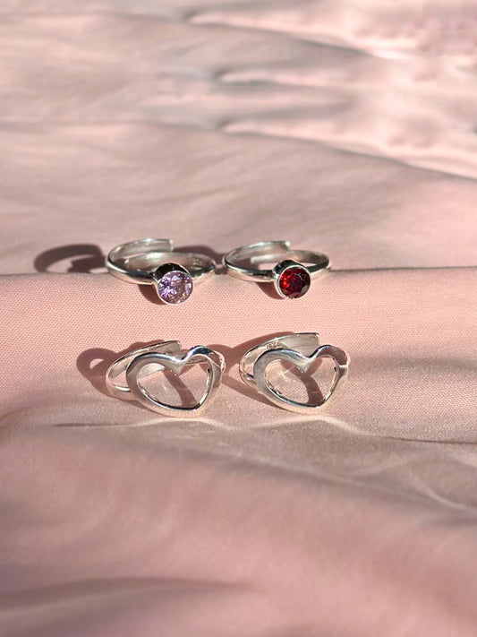 Mix de anillos "Corazón de Eya's" - Zirconia