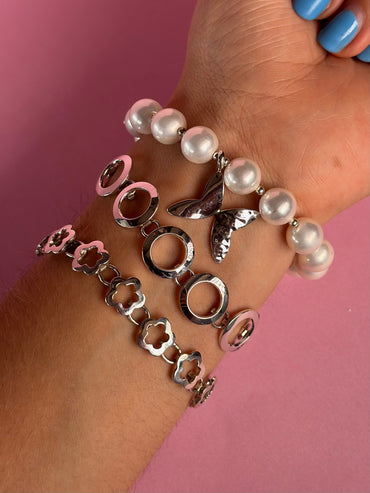 Pulsera "Mariposa Eya´s" Perla - Varias Opciones