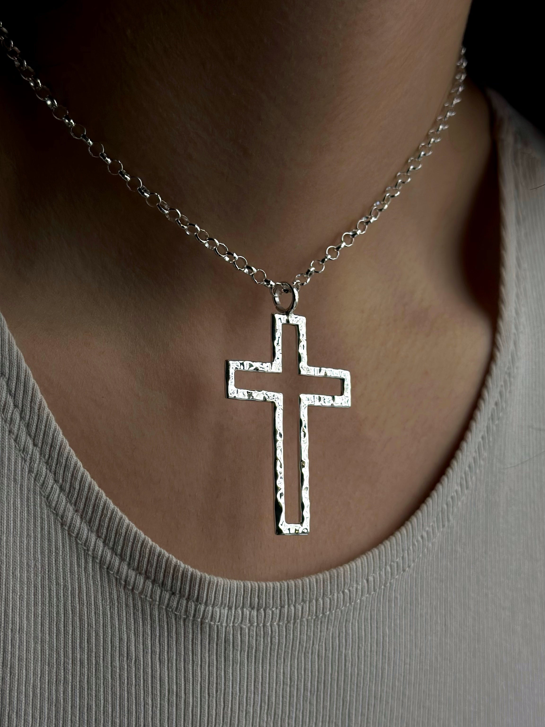 Collar "Cruz IV" - Martillado