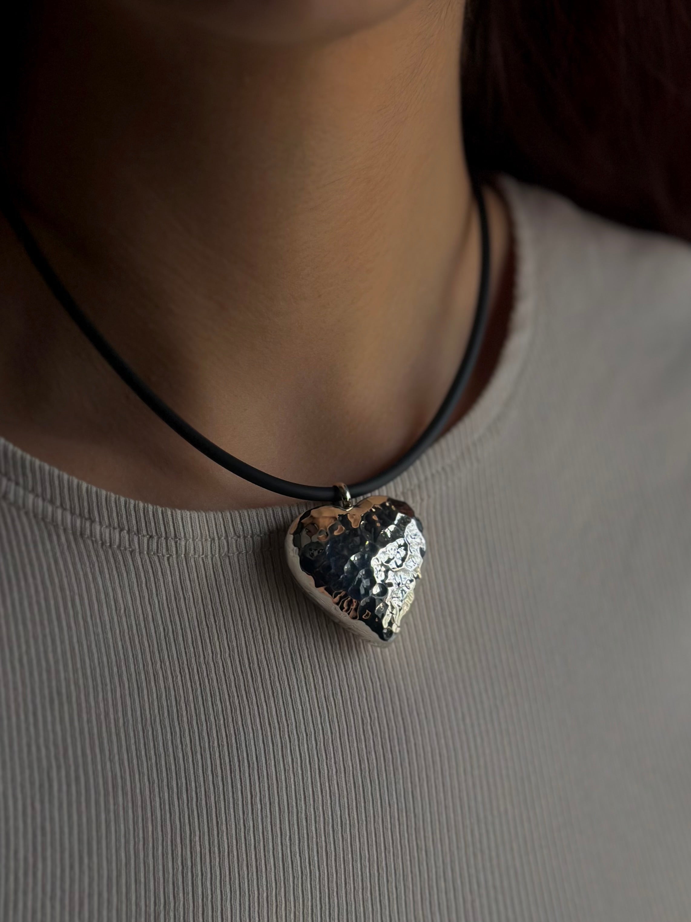 Collar "Corazón de Melón" XXG - Martillado