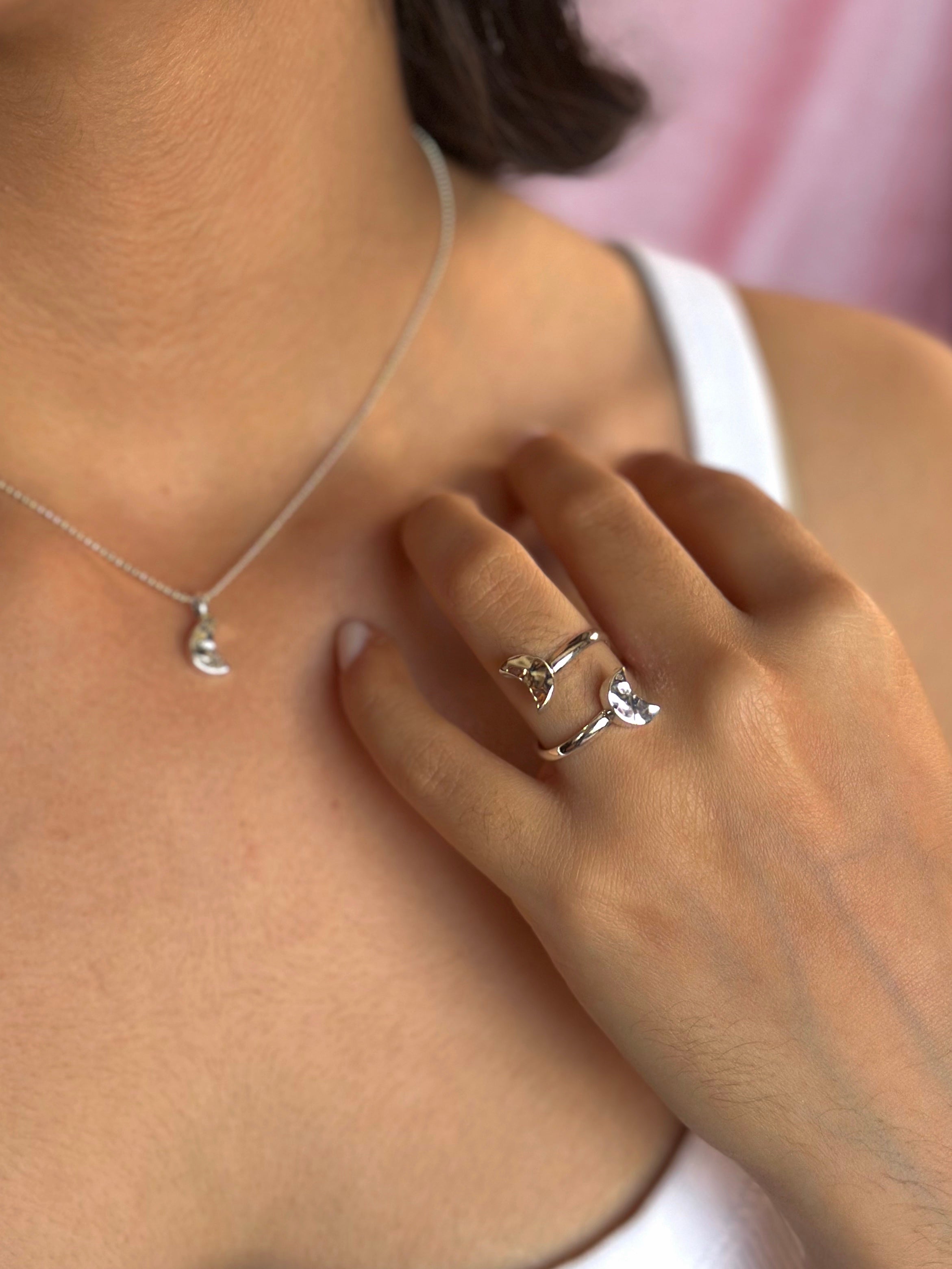 Kit "Ilun" MINI - Collar / Aretes / Anillo