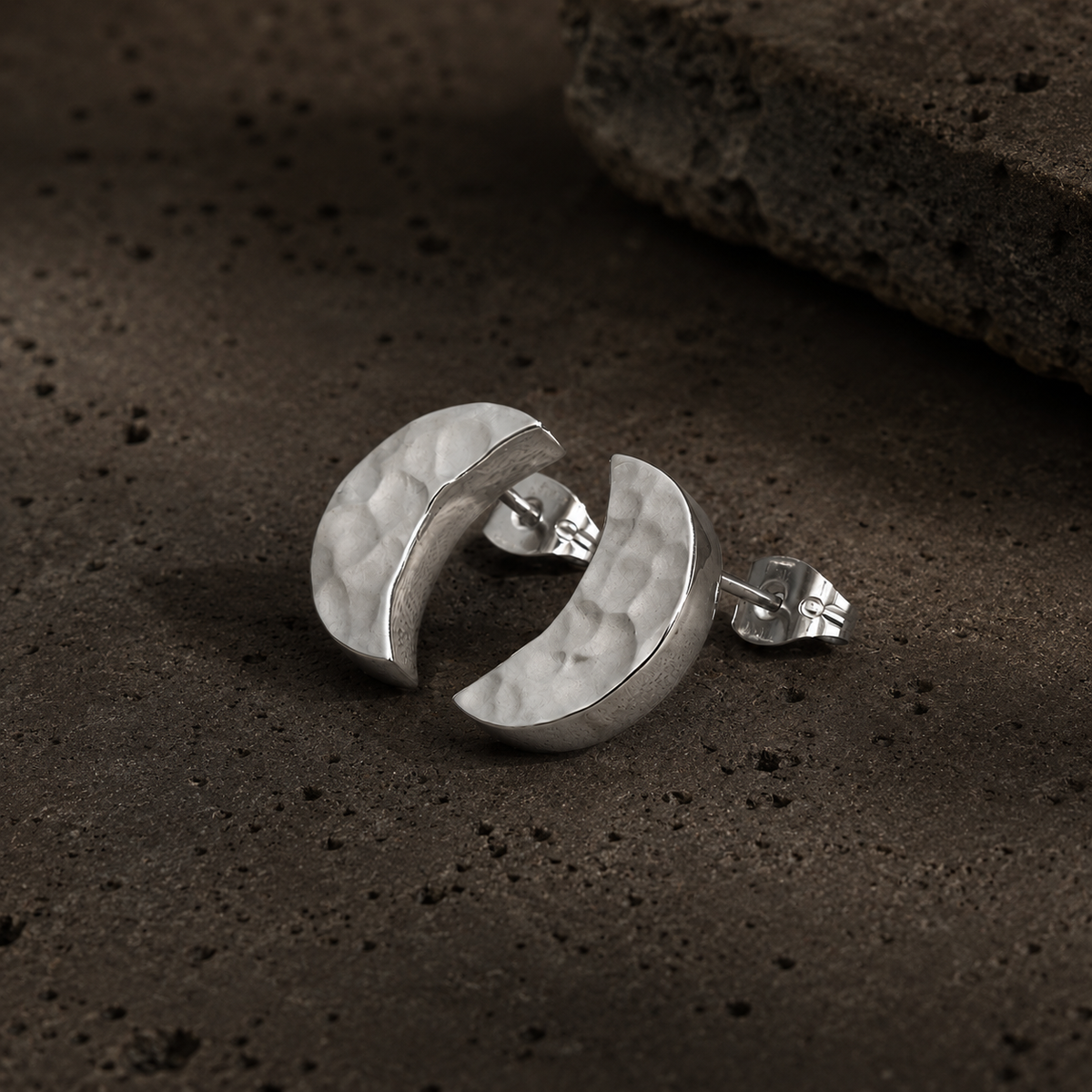 Aretes "Ilun" - Martillado