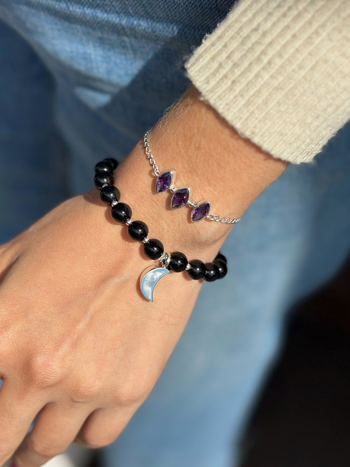 Pulsera "Luna Maya" Ónix - Varios Acabados