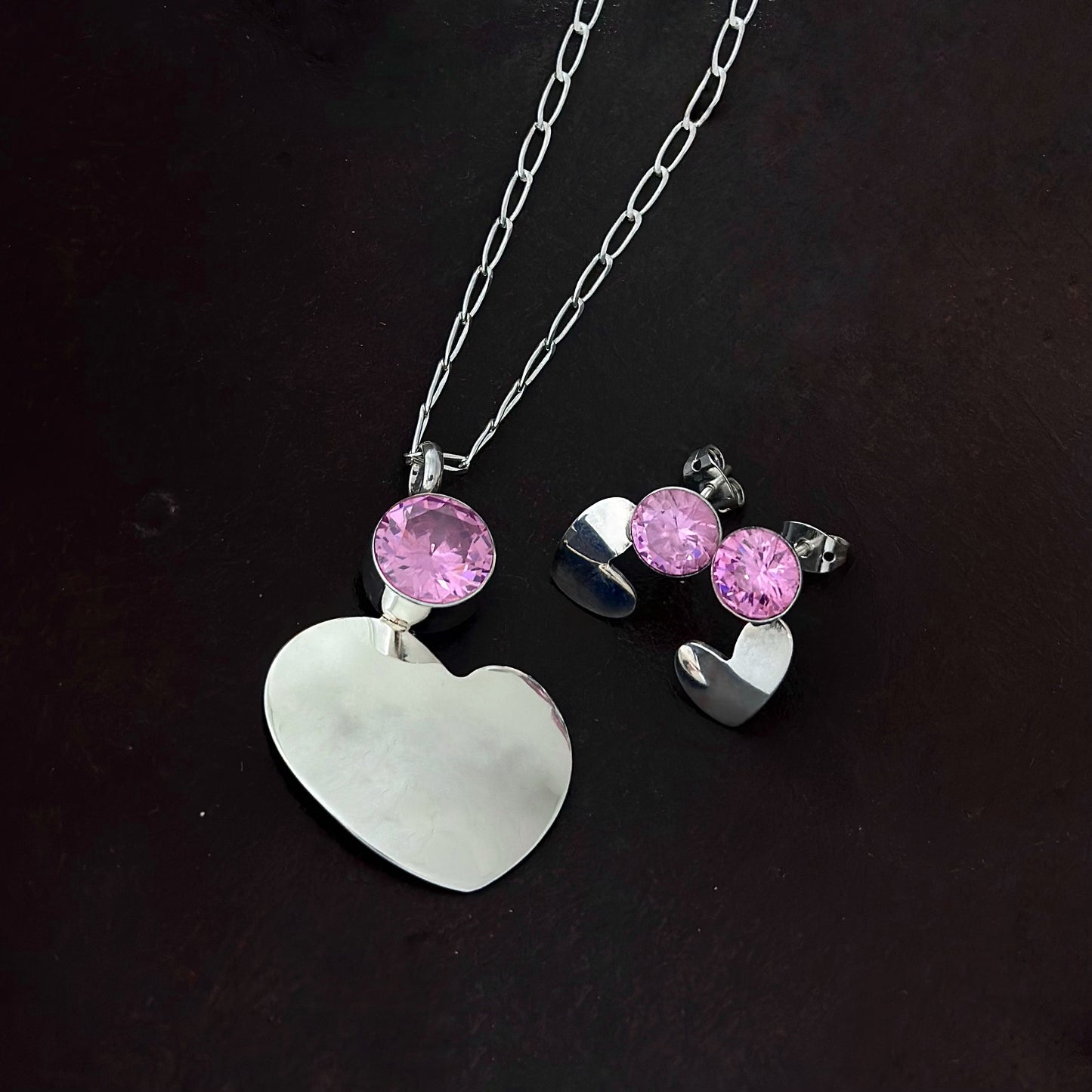 Conjunto "Corazón Eya's" / Zirconia - Varios Colores