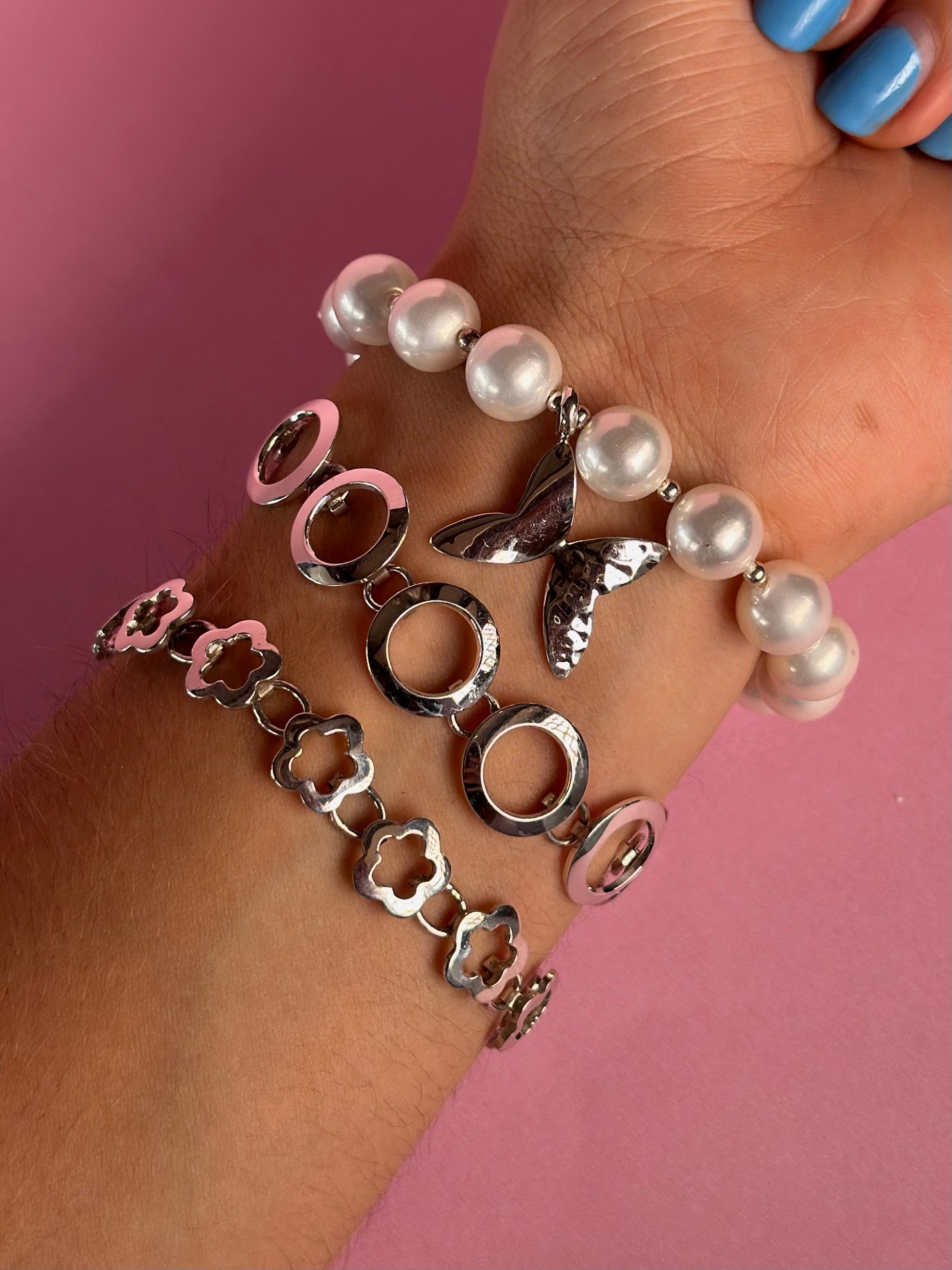 Pulsera "Mariposa Eya´s" Perla - Varias Opciones