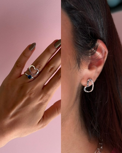 Kit de Anillo / Aretes - "Corazón de Eya's"